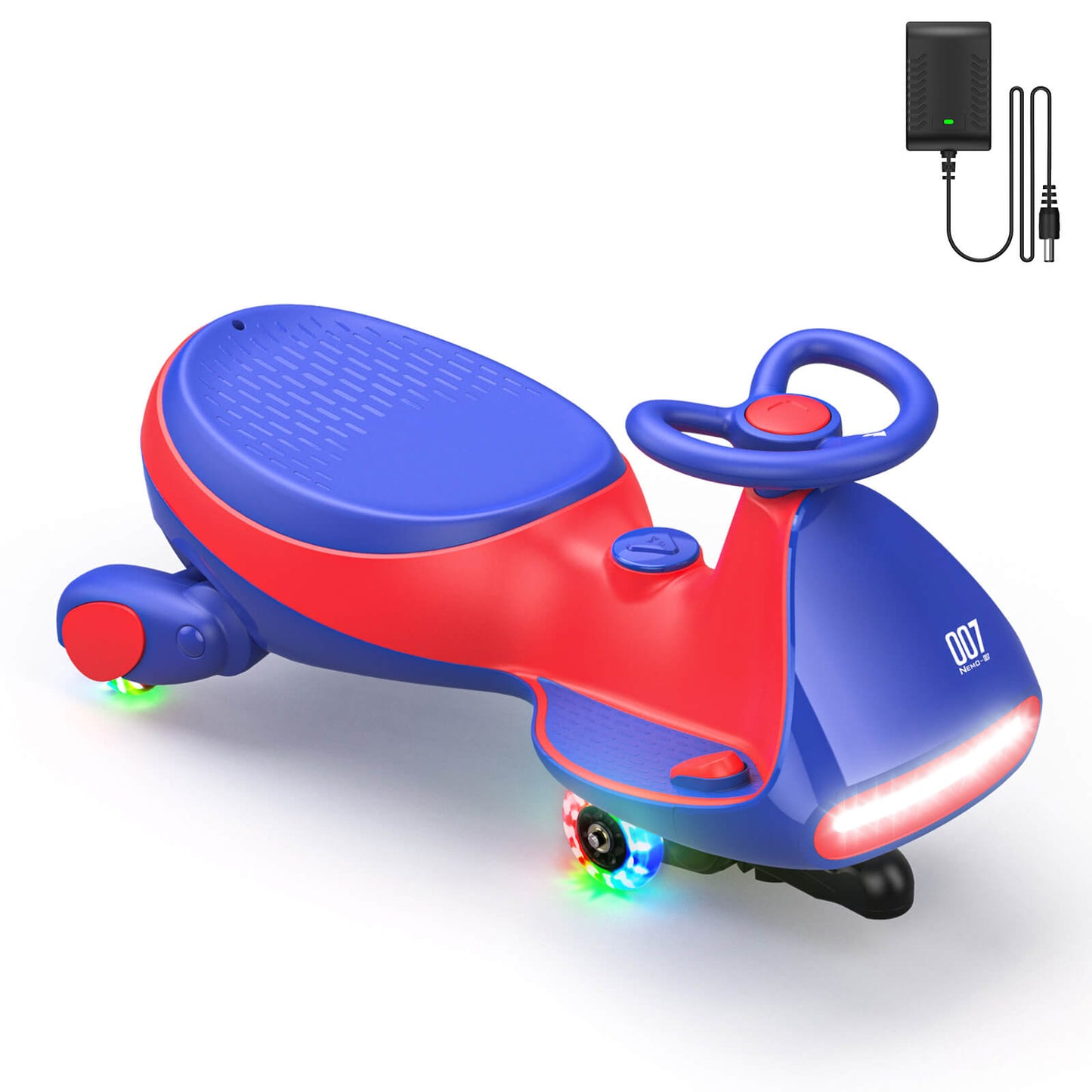 FanttikRide N7 Classic Electric Wiggle Car with Pedal, 6V Rechargeable Battery, 2 in 1 Swing Car, 2 Speed Ride On Toy, Anti-Rollover, Flashing Wheels, Bluetooth, Wiggle Car for 3 Years+, 150 Lbs